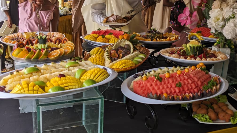 Close-up of a beautifully plated traditional Rwandan dish
